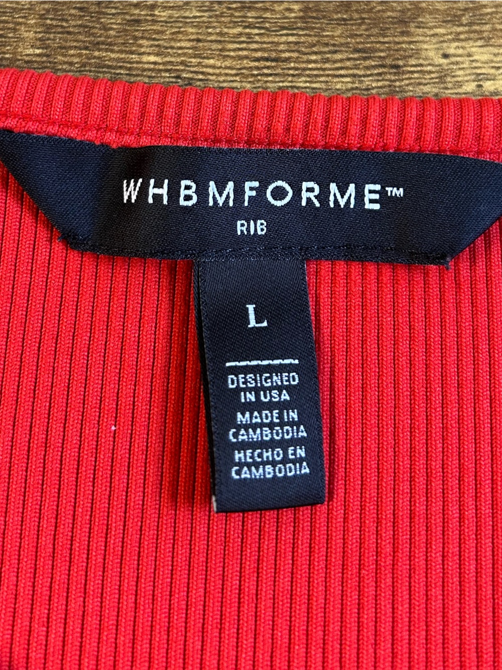 WHBM FORME Ribbed Stretch Tank Top Red Size L NWOT - Picture 2 of 8